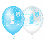 BALÃO N.010 1º ANINHO AZUL E BRANCO 25UN (REF: 990225)