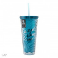 COPO CANUDO TERMICO PEROLAS GEL CARPE DI PLASTICO 24554 1UN 600ml AZUL