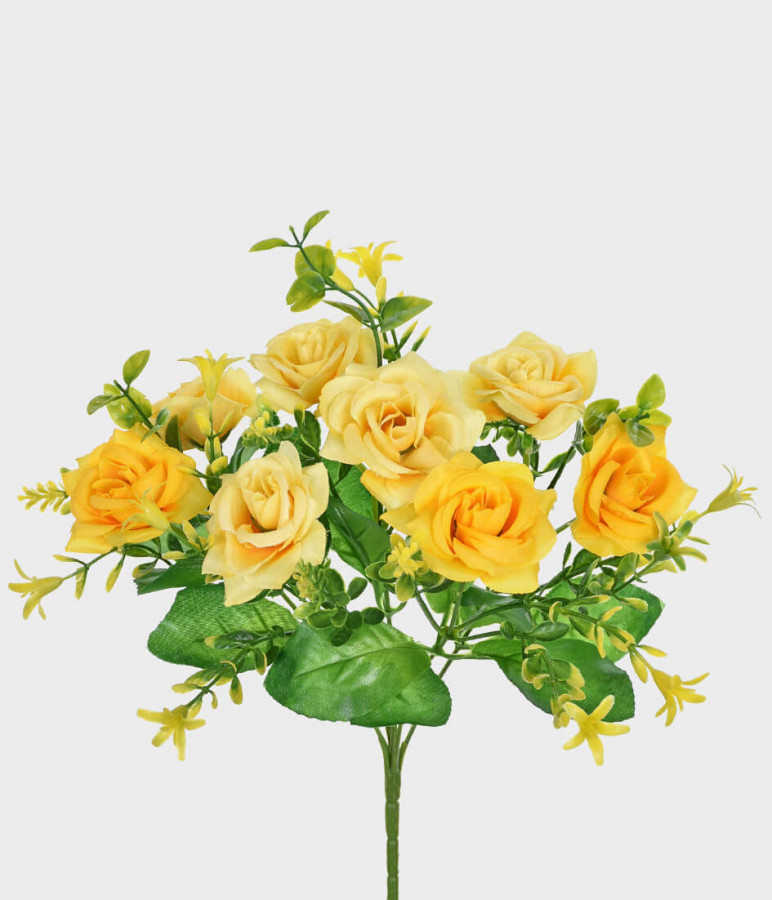 Bouquet Flor Rosa Cetim Com 8 Botoes 1un Ref 005 Flores Artificiais Para Decoracao Lojas Linna